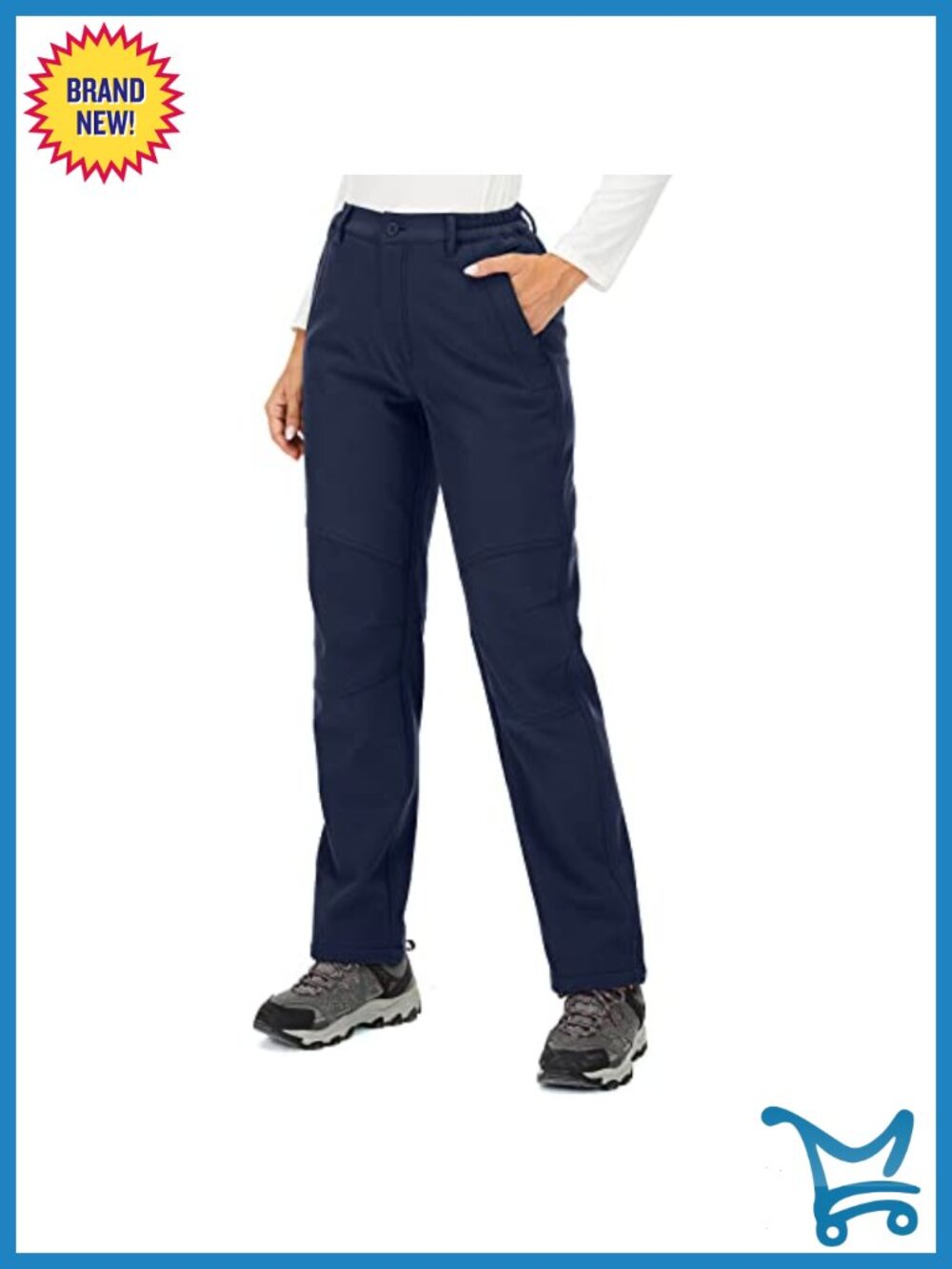Womens Fleece Lined Waterproof Softshell Snow Ski Pants